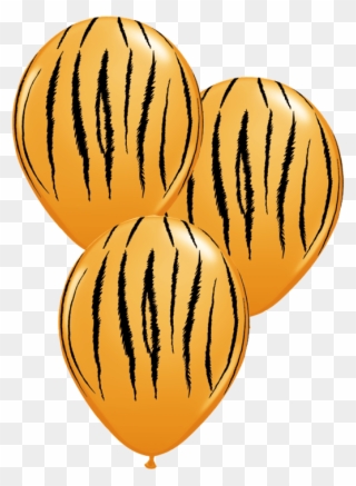 3 Tiger Print Latex Balloons - 6 Pack Jungle Tiger Stripes Latex Balloons Clipart