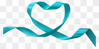Heart With Ribbon Clip Art - Vetor Coração Em Png Azul Transparent Png