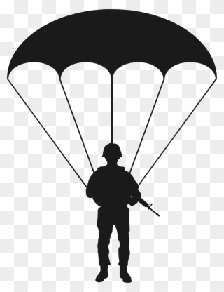 Clipart Paratrooper Silhouette Female Silhouette Clip - Png Download