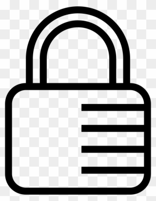 Locked Combination Padlock Stroke Comments - Candado Contorno Png Clipart