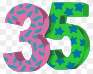 Numeros 35 Animados Clipart