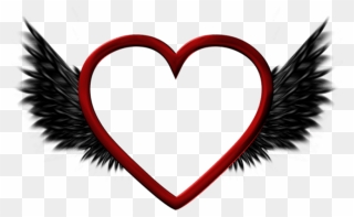 Free Png Red Transparent Heart With Black Wings Png - Love You So Much Clipart