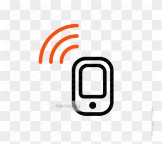 Vector Icon Of Wireless Signal Going From Cell Phone - Mobile Phone Clipart