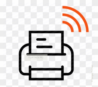 Vector Icon Of Printer With Wi-fi Signal - Wireless Printing Icon Clipart