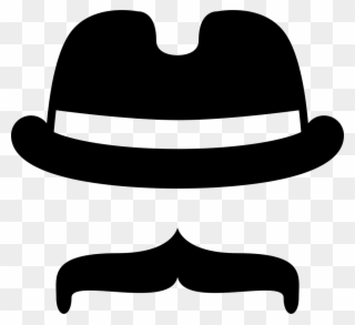 Mustache Svg Hat With Mustache Svg Png Icon Free Download - Mustache Black And White Clipart