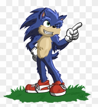 Did An Attempt At Movie Sonic, Based On The Leaked - Film Clipart