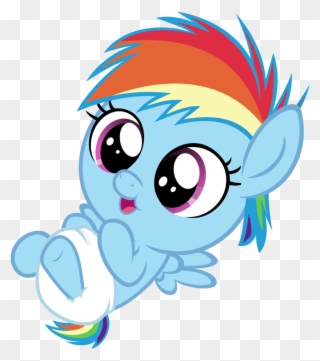 Clipart Free Artist Sollace Dash Pony Cute Artistsollace - My Little Pony Rainbow Dash Baby - Png Download