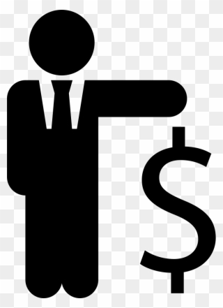 Businessman With Dollar Sign Comments - Dollar Sign Person Icon Clipart