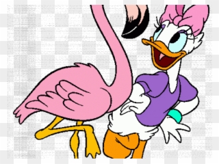Beach Clipart Daisy Duck - Daisy Duck And Flamingo - Png Download