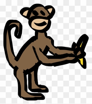 Monkey Banana Cartoon Png Image - Lucu Monyet Pisang Clipart