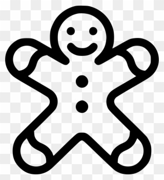 Gingerbread Man Icon Comments - Christmas Black & White Icon Png Clipart