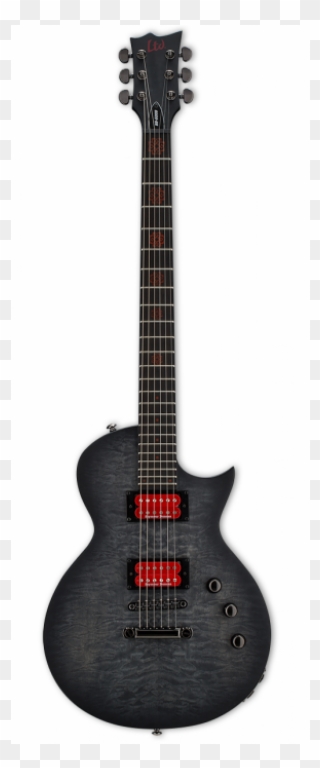 Esp Ltd Bb-600 Baritone See Thru Black Sunburst Satin - Pink Electric Guitar Clipart