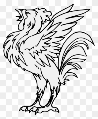 Cock Rising - Rooster Clipart