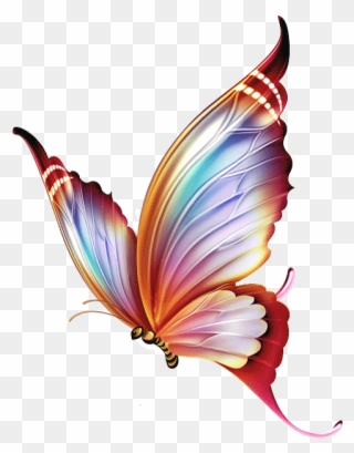 Vous Trouverez De Belles Images Pour Vos Blogs Colorful - Colour Pencil Drawings Butterflies Clipart