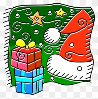 Christmas Gifts With Santa - Gift Clipart