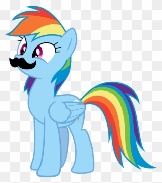 Meme, Mousdash, Moustache, Moustache Edit, Rainbow - My Little Pony Clipart