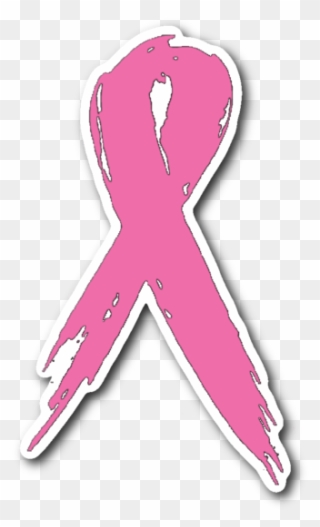 Pink Ribbon Sticker - Ribbon Breast Cancer Clipart