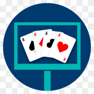 A Monitor Displays Four Playing Cards, All Aces - Display Device Clipart