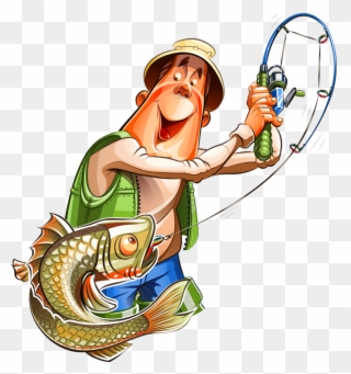 Fish Clipart, Fish Vector, Fishing Humor, Art Impressions, - Fisherman And Mermaid Vector - Png Download