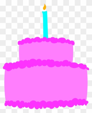Purple Clipart Birthday Cake - Pink Birthday Cake Clip Art - Png Download