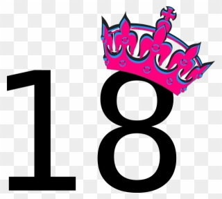 Pink Tilted Tiara And Number 18 Clip Art At Clker - 18 Clipart - Png Download