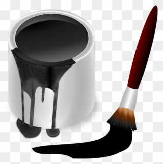 Paintbrush Bucket Painting - Bote De Pintura Negro Clipart