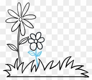 How To Draw Flower Garden - Drawing Clipart