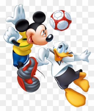 Disney - Mickey Y Donald Futbol Clipart