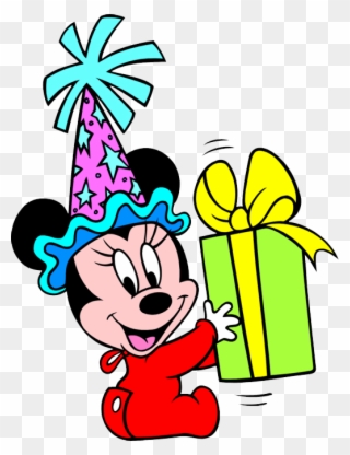 Disney Birthday Clip Art And Disney Animated Gifs - Mickey Mouse Bebe Feliz Cumpleaños - Png Download
