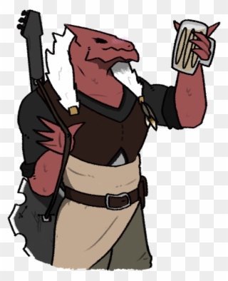 Oc] Heavy Metal Dragonborn Bard Enjoying Some Drink - Dnd Dragonborn Bard Clipart