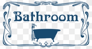 Free Bathroom Door Sign - Clip Art Bathroom Sign - Png Download