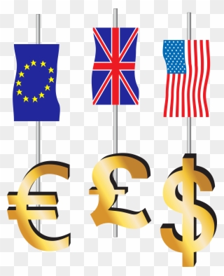 Clipart Money Pound - Dollar Pound Euro Symbols - Png Download