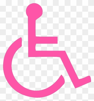 Light Handicapped Symbol Clip - Pink Wheelchair Clipart - Png Download