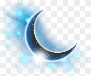 Ftestickers Clipart Moon Stars Bluemoon Crescentmoon - Blue Crescent Moon Png Transparent Png