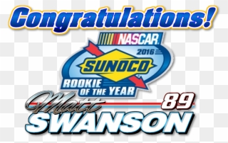 Matt Swanson Collects 2016 Nascar Whelen Modified Tour - Sunoco Rookie Of The Year Logo 2016 Clipart