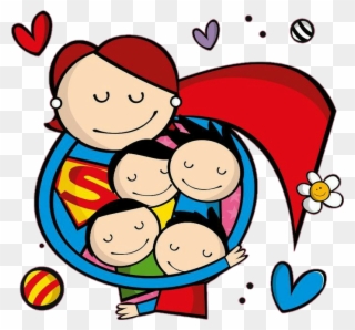 Mom Mother Supermom Supermamae Supergirl Kids Crianças - Feliz Dia Das Maes Engraçado Clipart