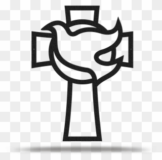Bluewater Decor Dove Cross Metal Art Sign Black - Art Clipart