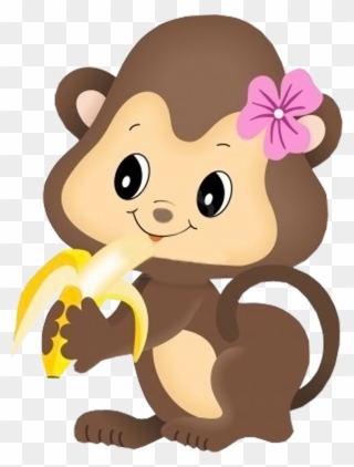 Фото, Автор Ya - Girl Monkey Eating Banana Clipart