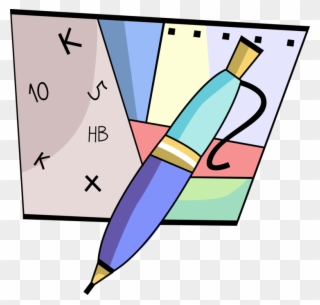 Vector Illustration Of Retractable Ballpoint Pen Writing Clipart
