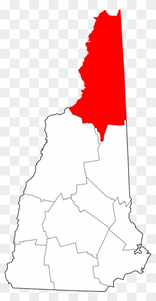 Map Of New Hampshire Highlighting Coos County - Coos County Seals New Hampshire Clipart