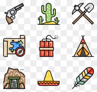 Wild West - China Flat Icon Png Clipart
