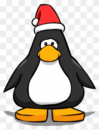 Santa Hat Clipart Club Penguin - Penguin With Santa Hat - Png Download