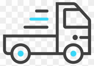 Semi-truck - Delivery Line Icon Clipart