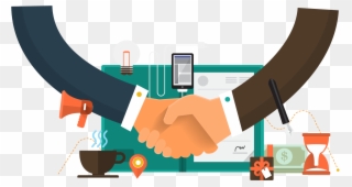 Partners Shaking Hands - Marketing Clipart