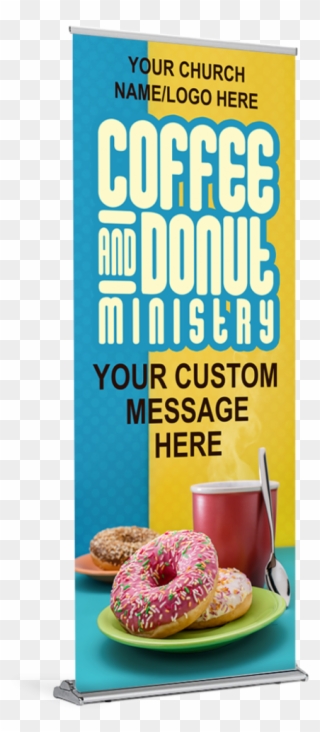 Coffee & Donuts Ministry Custom Banner Customizable - Tampon Clipart