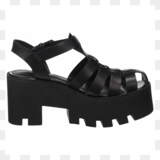 Fluffy Women's Platform Sandals Black - Sandali Con Tacco Platform Clipart