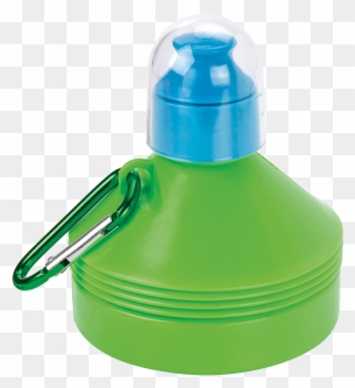 600ml Collapsible Water Bottle With Carabiner Clip - 60st. Opvouwbare Bidon Lichtgroen - Png Download