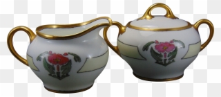 Bavaria Floral Design Creamer & Sugar Set - Dogue Clipart