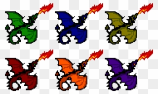 Pixels Art Facile Dragon Clipart