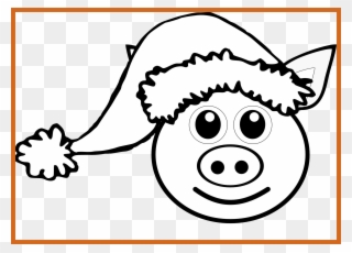 Appealing Clip On Pics For Ears Coloring - Pig Christmas Coloring Pages - Png Download